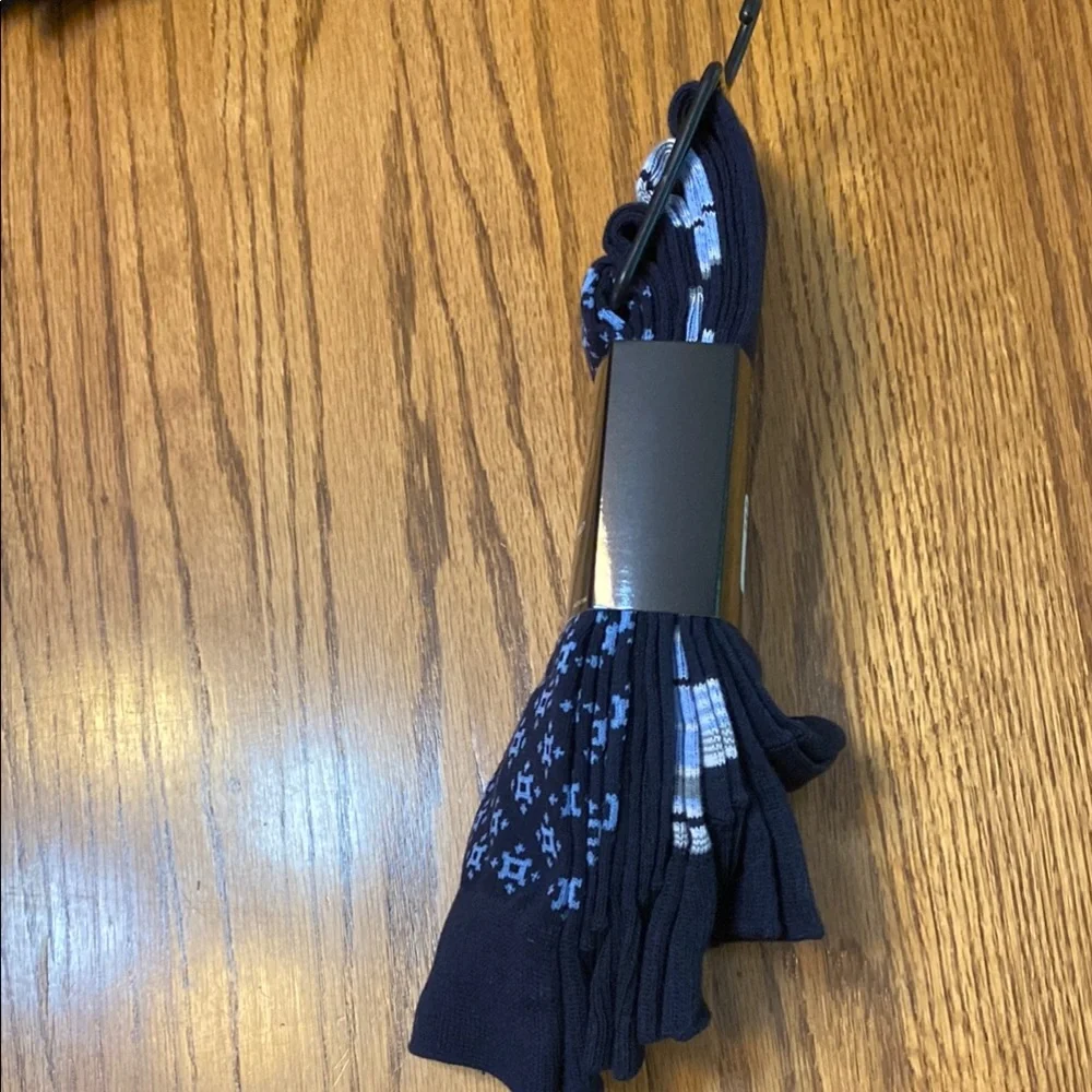 Adolfo Blue Dress Socks with Floral Pattern